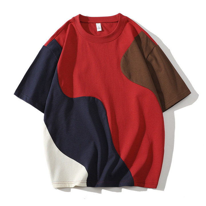Relaxed fit unisex shirt showcasing a cool abstract waveform, ideal for unique design and casual fashion.