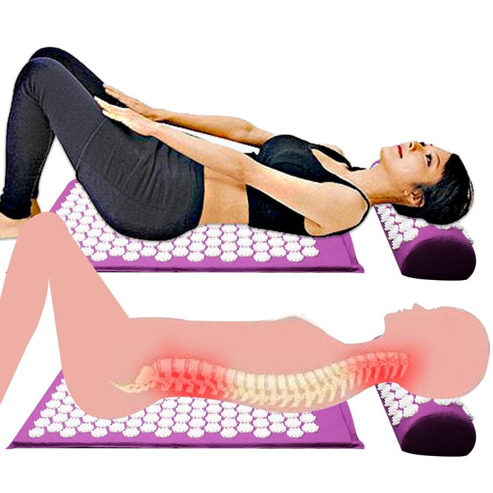 Self-care acupressure mat & pillow for daily wellness, massage, and effective muscle tension relief.