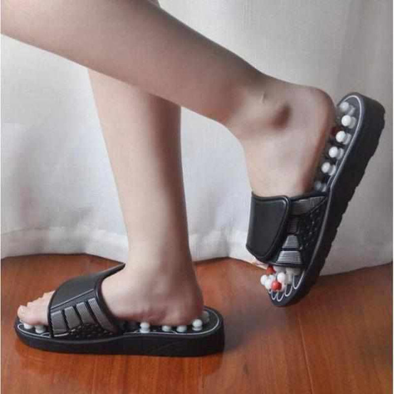 Relaxing unisex acupressure slippers for daily foot massage, pain relief & improved circulation. Home comfort.
