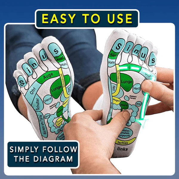 Unisex reflexology socks for daily foot pain relief, offering comfort, relaxation, and wellness benefits.