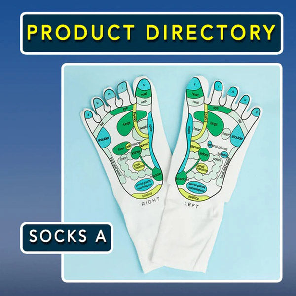 Comfortable acupressure reflexology socks for soothing foot pain, promoting wellness & stress relief.