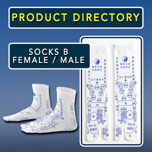 Soft unisex acupressure socks for effective foot reflexology and pain relief, ideal for self-care.