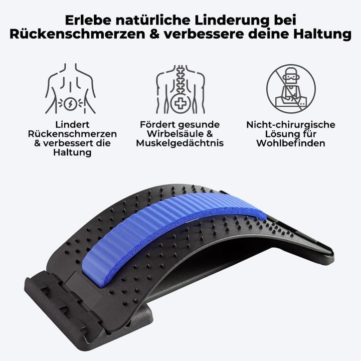 Home therapy back stretcher, adjustable for lumbar support & spine alignment. Effective for pain relief & relaxation.