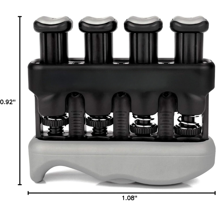Adjustable resistance finger & hand exerciser for progressive grip, dexterity & forearm training.