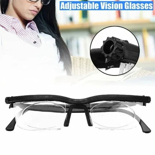 Lightweight adjustable glasses for reading & distance. Durable unisex design ensures clear, comfortable vision.