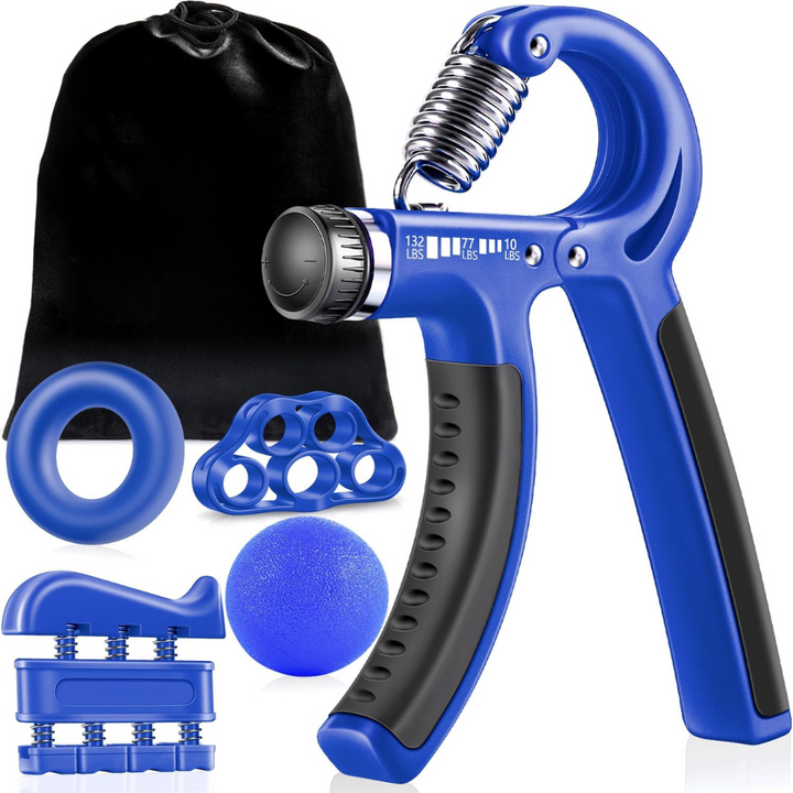 5-piece grip strengthener kit for hand rehabilitation & forearm muscle development.