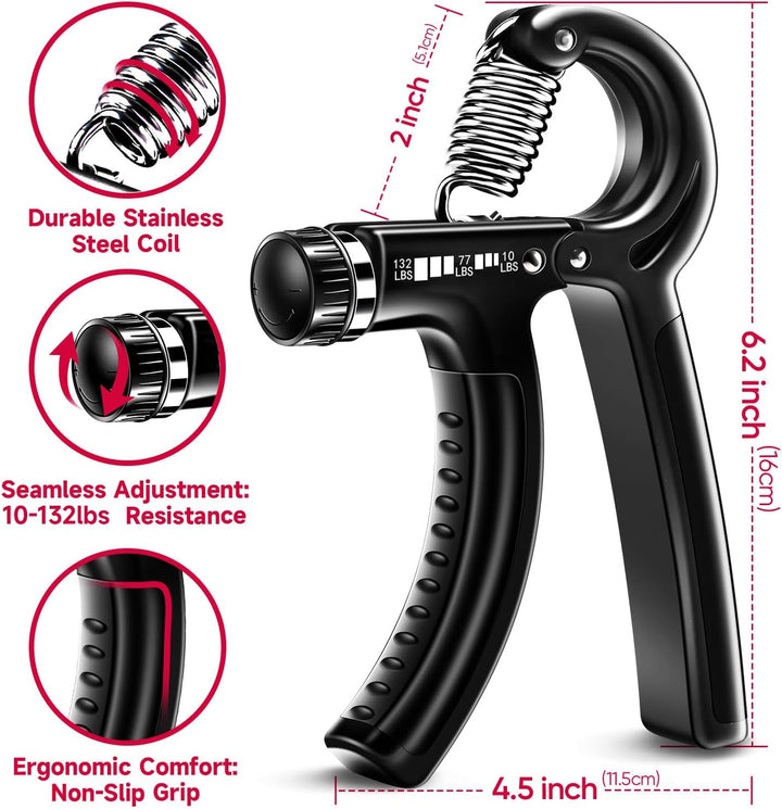 Adjustable forearm trainer 5-pack for progressive grip strength and muscle building.