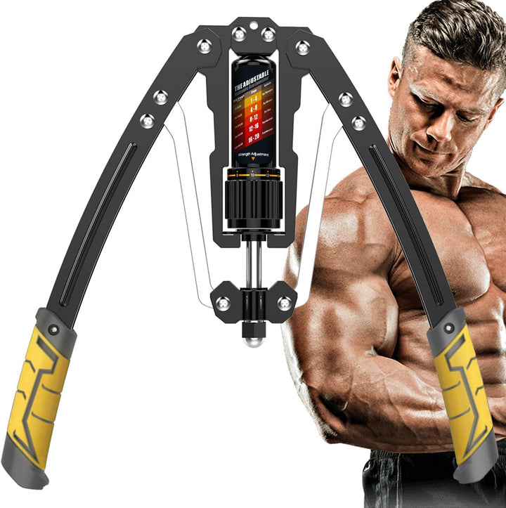 Unisex adjustable hydraulic arm exerciser for strength training, perfect for upper body workouts at home.