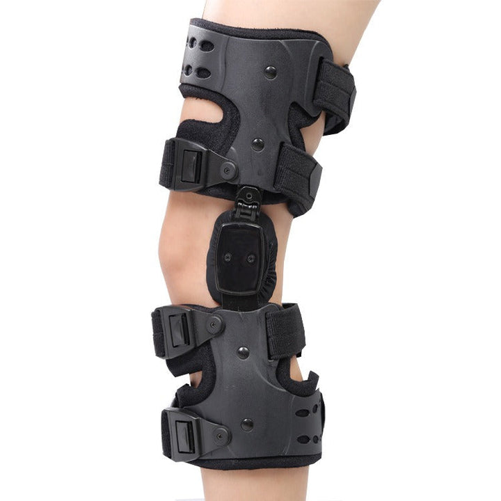 Breathable knee brace providing firm joint support for arthritis, recovery, and active fitness workouts.
