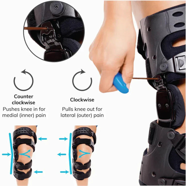Comfortable adjustable knee support designed for arthritis pain relief & enhanced performance in sports.