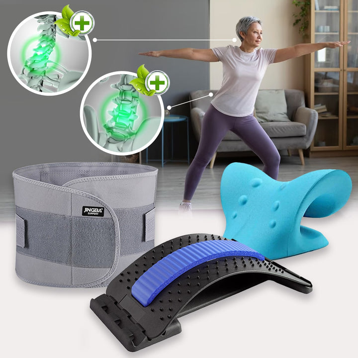 Adjustable lumbar support belt for long-lasting back pain relief & posture improvement.