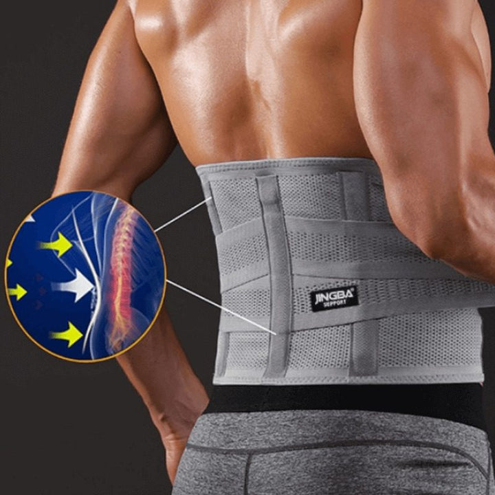 Unisex adjustable back brace from CoreSupport for powerful lumbar support & pain relief.