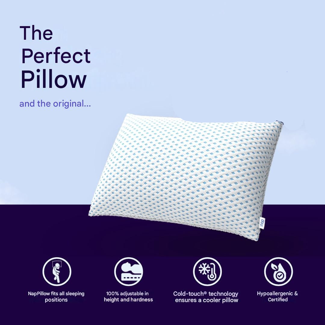 Premium adjustable memory foam pillow offers ergonomic neck & back support for restful sleep.