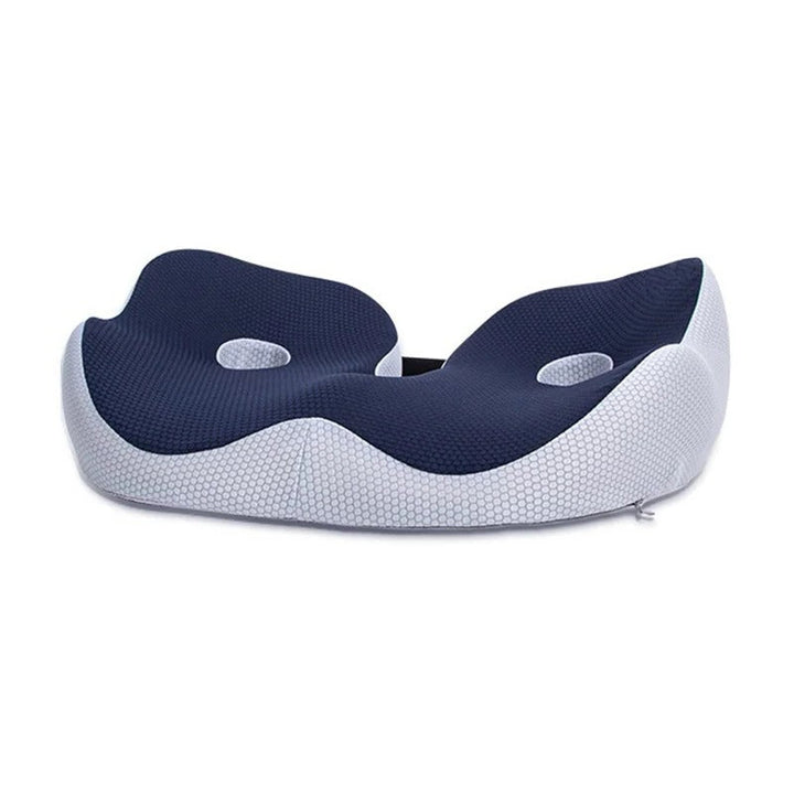 Unisex adjustable memory foam seat cushion for pressure relief & ergonomic comfort.