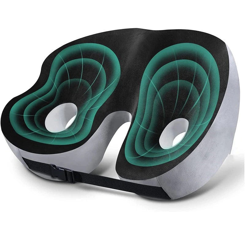Durable memory foam seat cushion, unisex, provides lasting pressure relief & comfort.