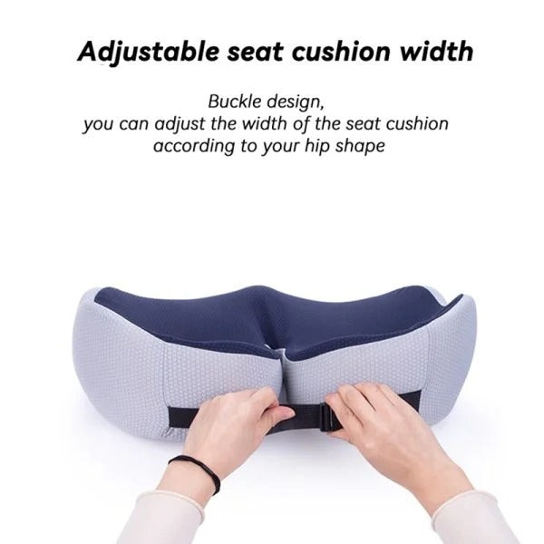 Ergonomic memory foam seat cushion, unisex, for superior back support & pressure relief.