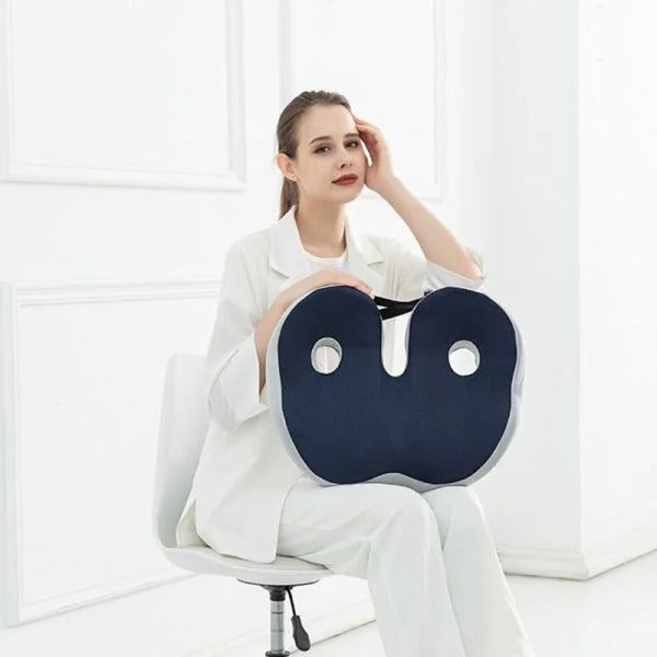 Adjustable memory foam cushion for wheelchairs, office chairs, and cars; ultimate comfort.