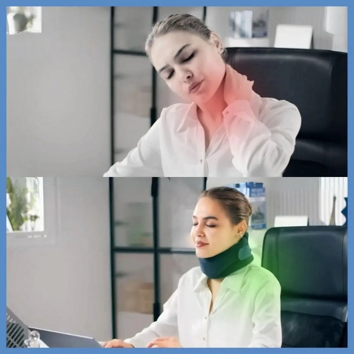 Unisex adjustable neck brace for sleep support, chronic neck pain relief, and improved posture. Ideal for restful nights.