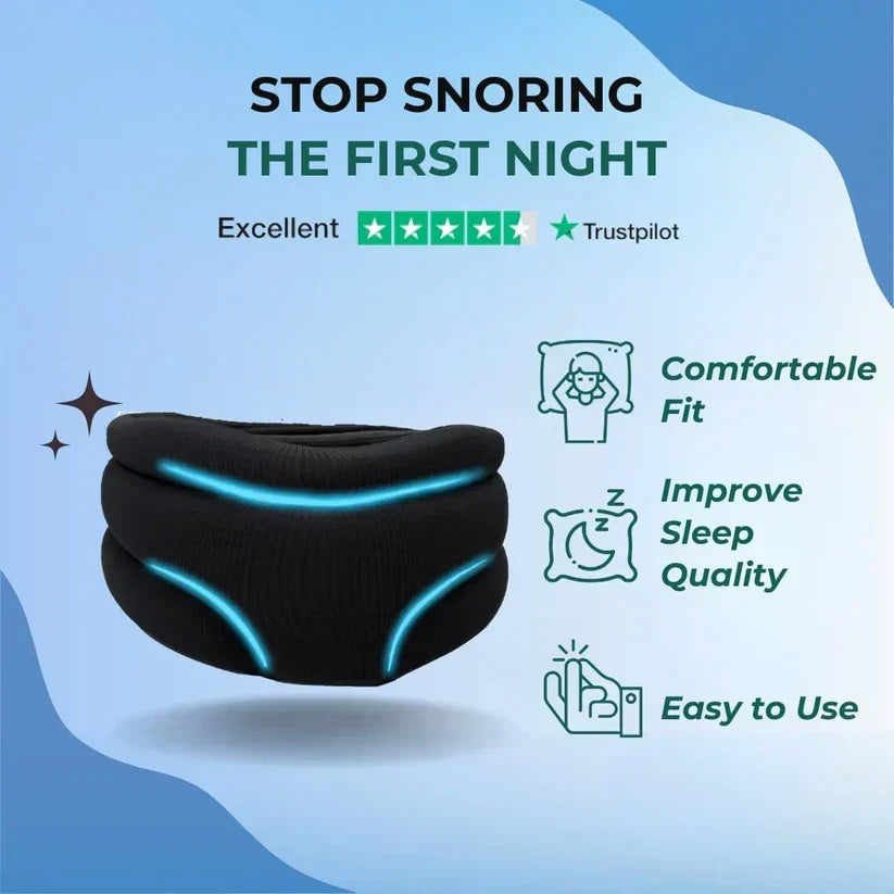 Adjustable SleepAlign neck brace for snoring relief & comfortable sleep. Supports cervical spine, reduces neck pain.