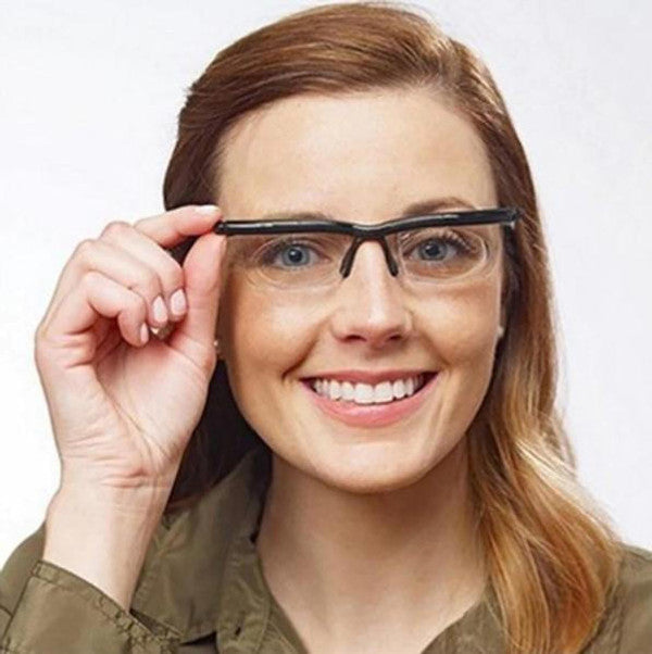 Close-up of the unique adjustment mechanism on unisex sight glasses for precision vision control.