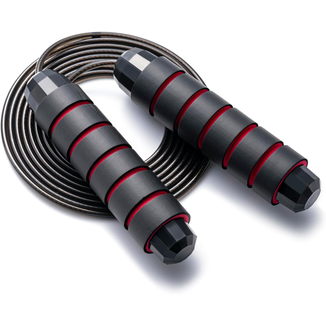 Premium adjustable speed jump rope with tangle-free design for effective cardio, fitness, and agility training workouts.
