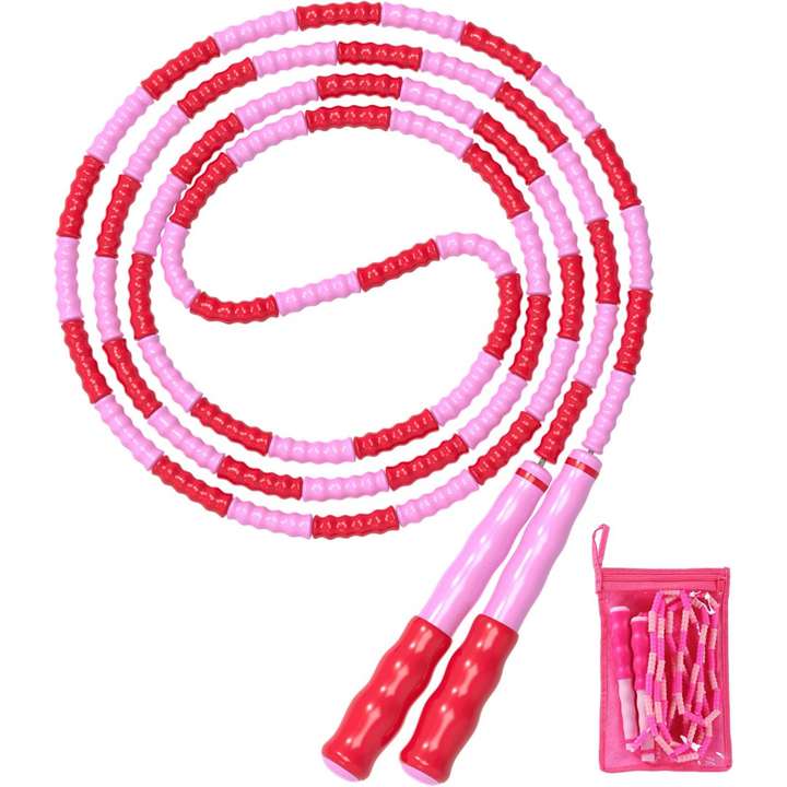 Unisex adjustable tangle-free beaded jump rope, ideal for fitness, cardio workouts & home exercise. Durable workout gear.