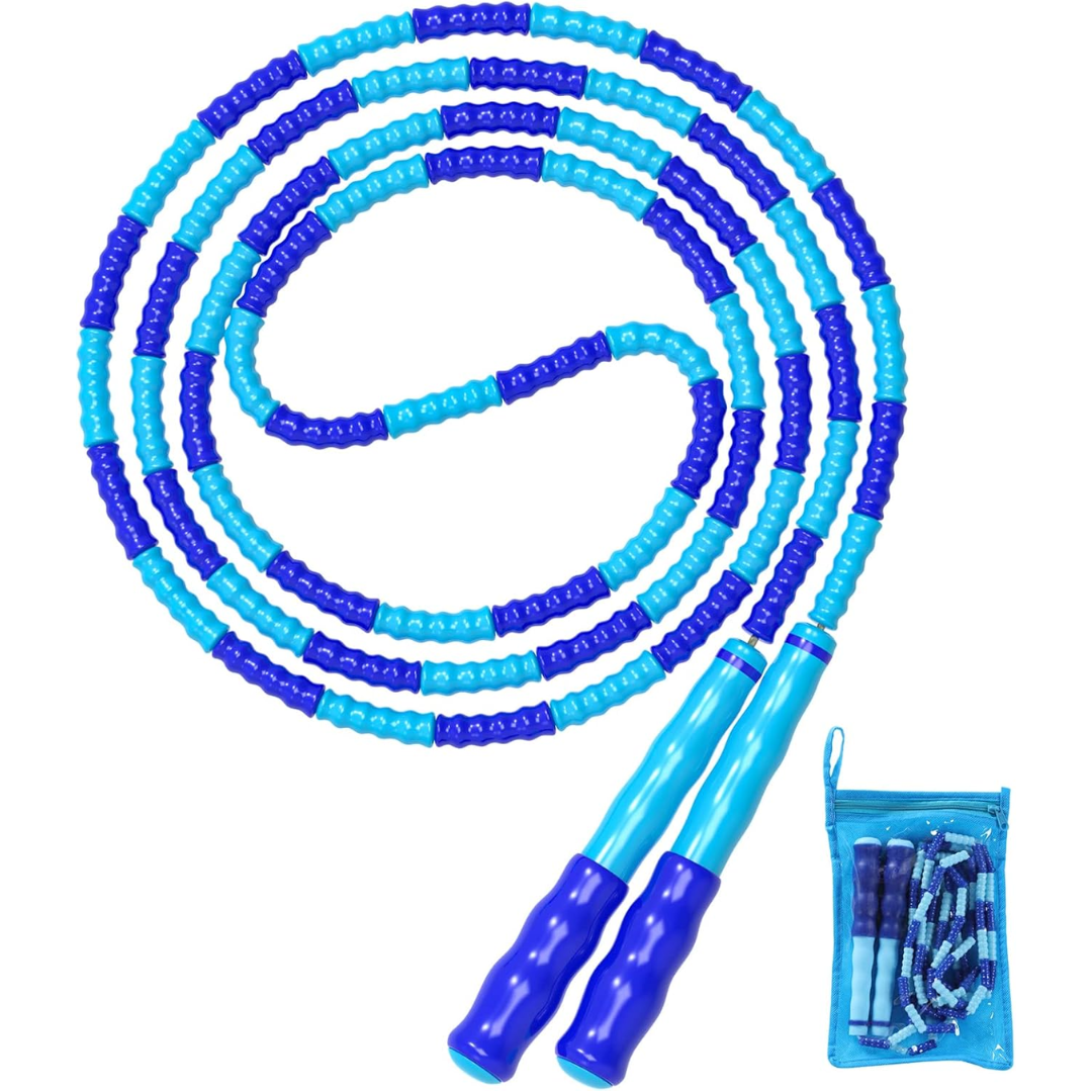 Fitness jump rope for unisex exercise. Tangle-free & adjustable beaded design supports effective cardio workouts & endurance.