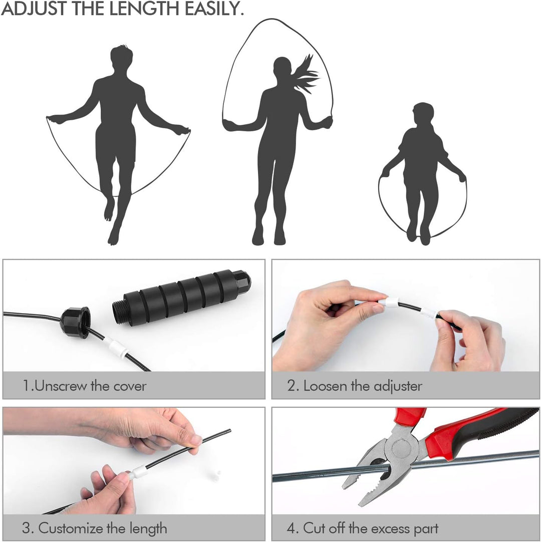 Versatile unisex jump rope for fitness, adjustable length, tangle-free for seamless exercise.