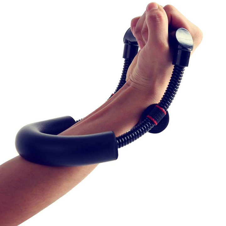 Unisex adjustable wrist & forearm strength trainer for grip & arm muscle development.