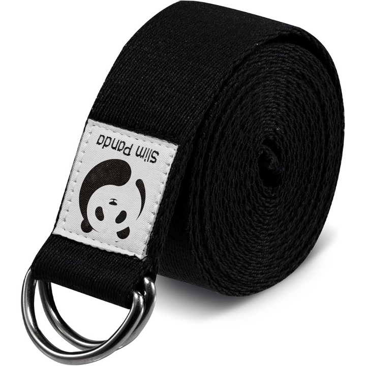 Long adjustable cotton yoga strap for deep stretching, core strength & muscle recovery.