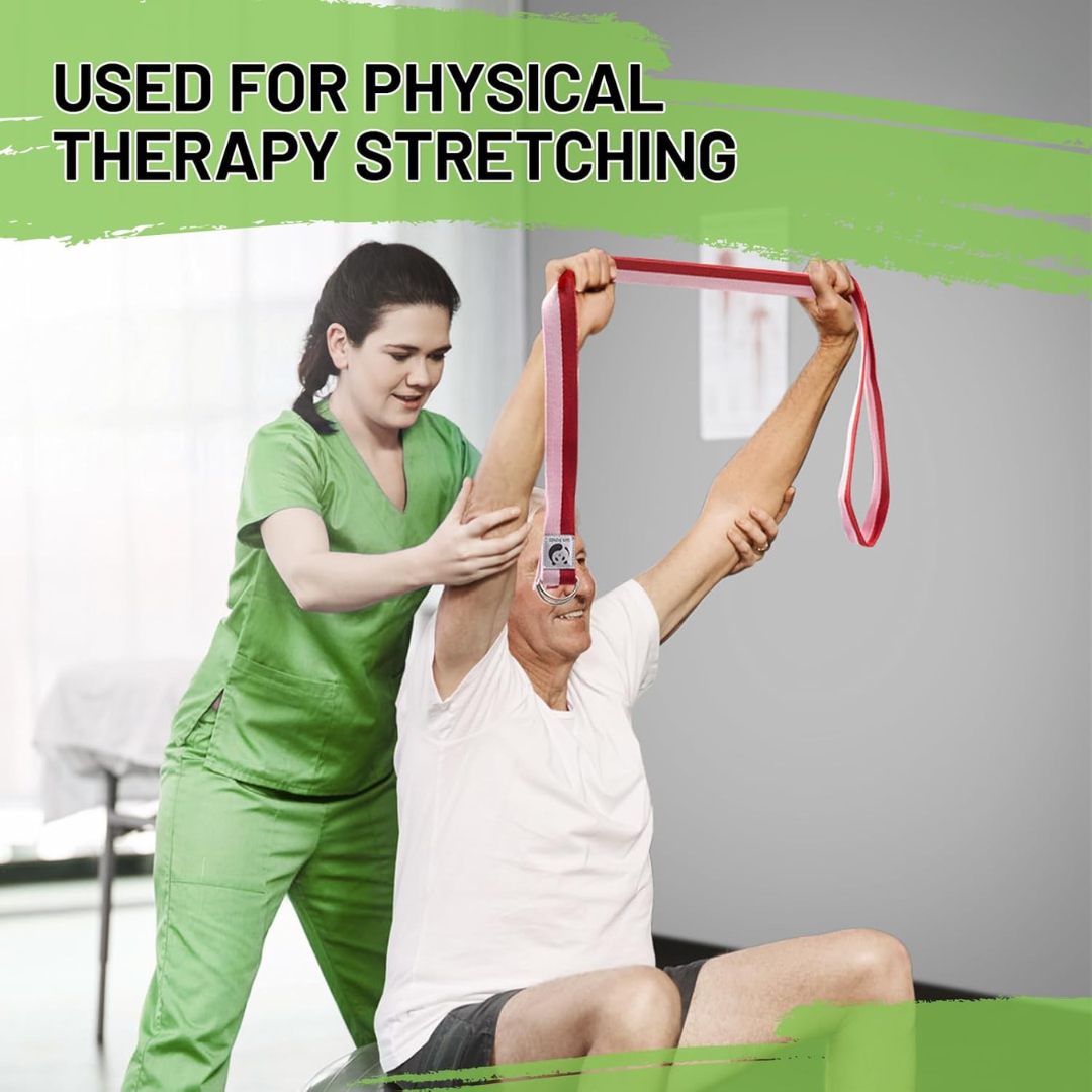Adjustable cotton yoga strap, an essential workout aid for stretching, flexibility, and balance.