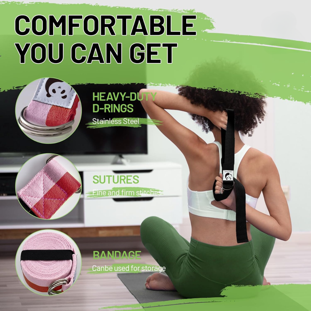 Fitness accessory: adjustable yoga strap for stretching, mobility, and improving body flexibility.