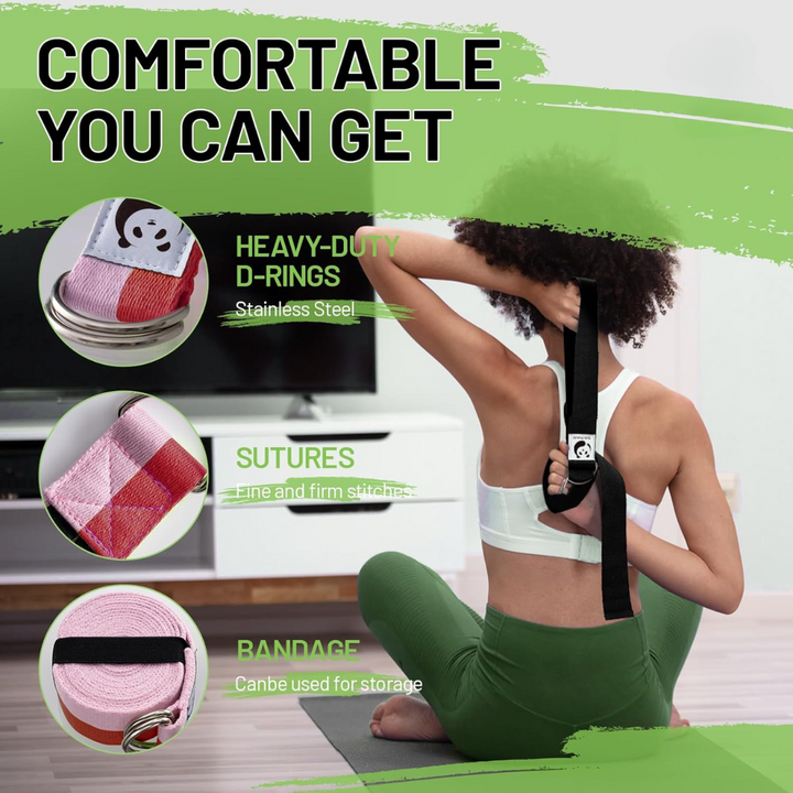 Fitness accessory: adjustable yoga strap for stretching, mobility, and improving body flexibility.