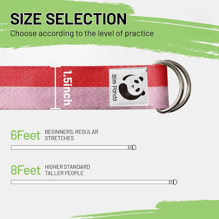 Unisex adjustable cotton yoga strap for flexibility, workout aid, and effective stretching exercises.