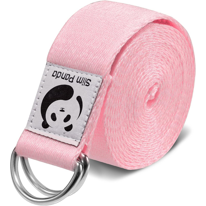 Physical therapy exercise band for safe stretching & rehabilitation. Adjustable cotton yoga strap.