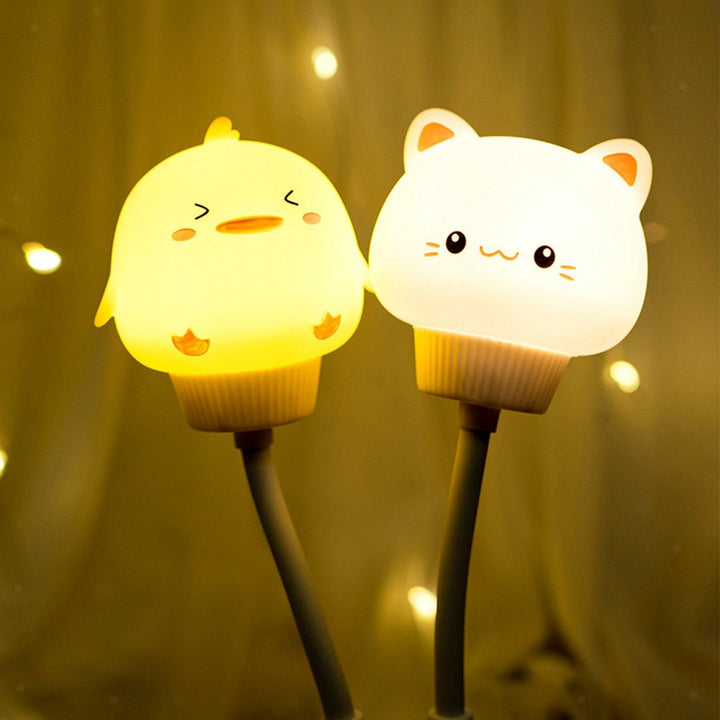 Cute dimmable animal night light, perfect bedside LED lamp for children's room, USB rechargeable