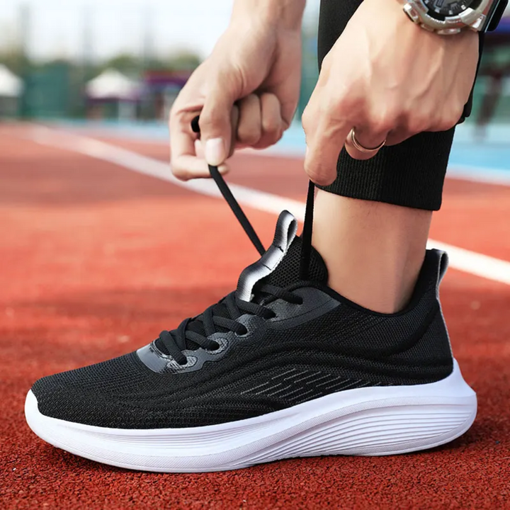 Orthopedic walking sneakers by AeroStride, featuring firm arch support for plantar fasciitis.