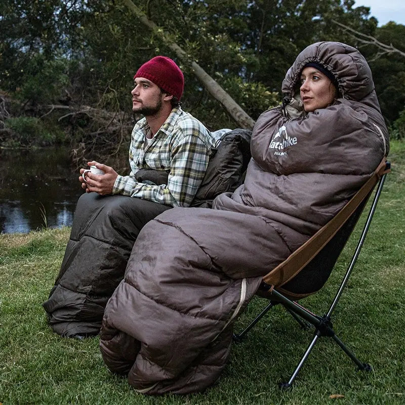 Unisex AlpineTrail mummy sleeping bag for camping & hiking. Lightweight, insulated outdoor gear for cold weather adventures.