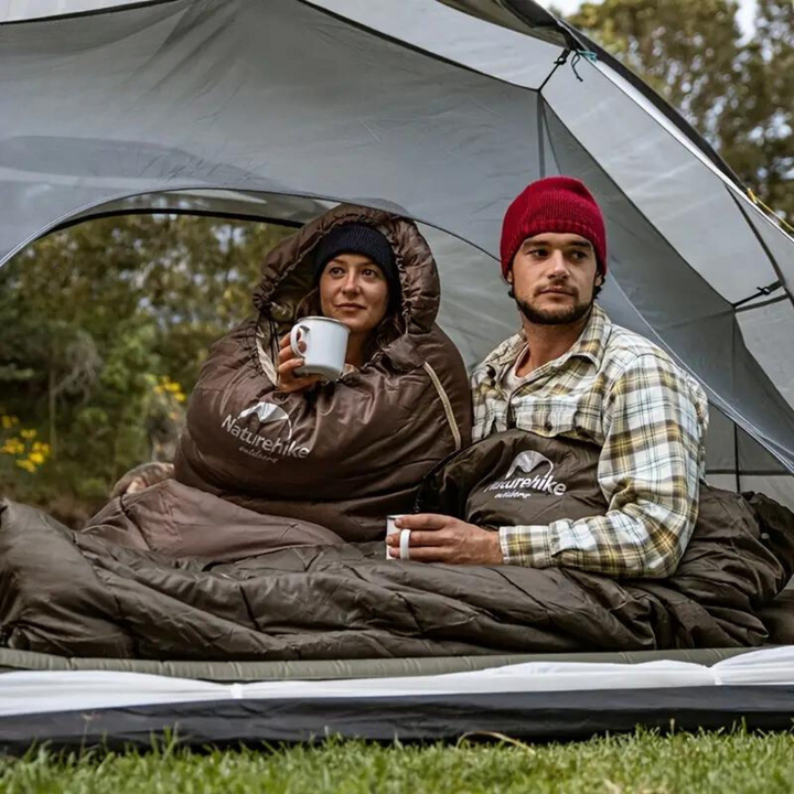 Detail of the comfortable hood on the AlpineTrail mummy sleeping bag, providing warmth for cold weather camping.