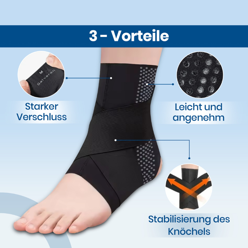 Adjustable ankle support brace, perfect athletic gear for football, soccer & running.