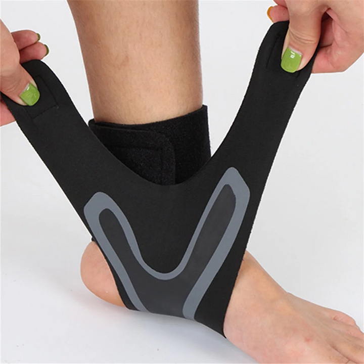 Unisex ankle support compression brace for pain relief from sprains, plantar fasciitis & Achilles tendonitis.