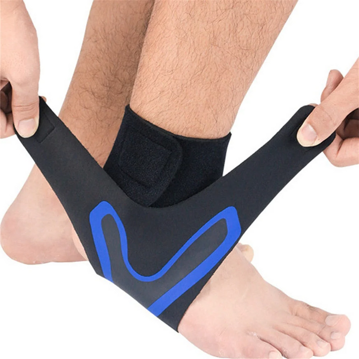 Activewear ankle compression sleeve providing injury support for athletes & daily pain relief.