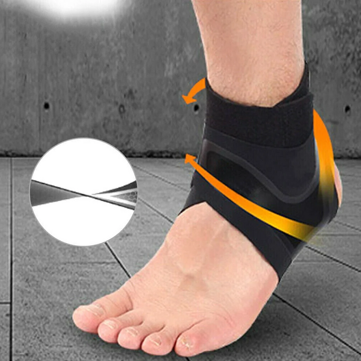 Seamless unisex compression ankle brace ensuring targeted support & pain relief for sports recovery.