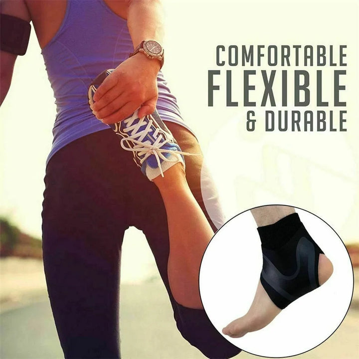 Lightweight ankle support compression sleeve for all-day pain relief & injury prevention during activity.