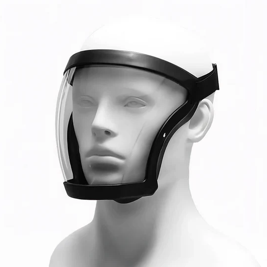 Unisex anti-fog full face shield for personal protection, clear visor, splash & dust guard, reusable safety PPE.