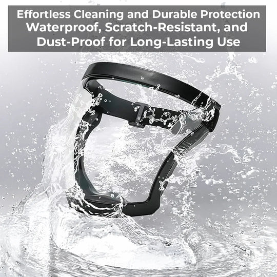 Reusable unisex anti-fog full face shield provides essential personal protection; clear visor for safety & clarity.