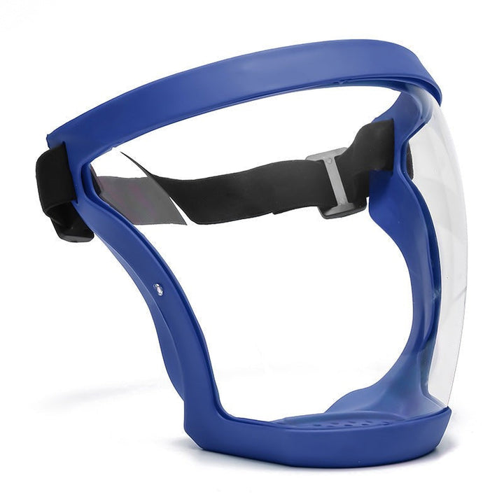 Reusable anti-fog full face shield. Clear visor offers superior splash guard and dust protection PPE.