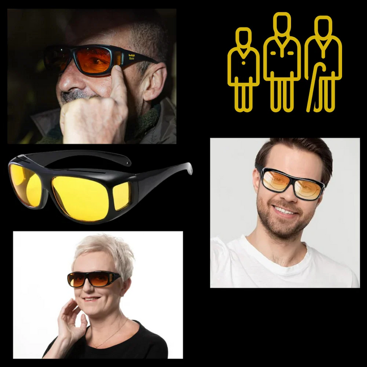 Enhance driving safety with these polarized night vision glasses, universal fit for all.