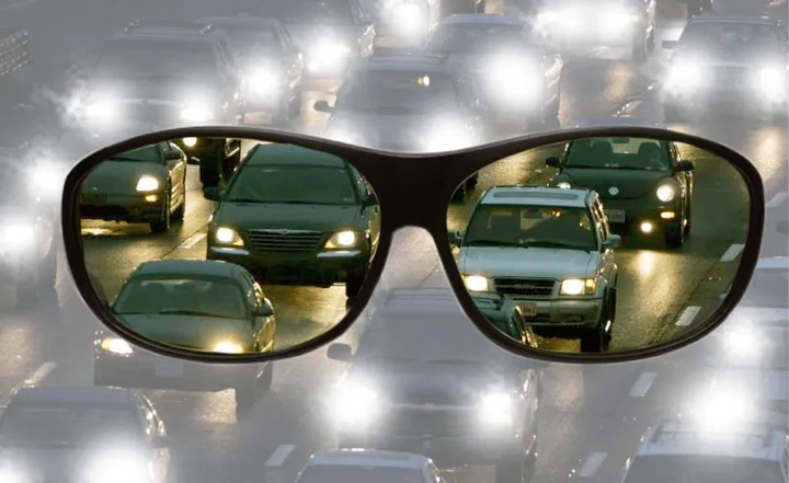 Night driving glasses improve nighttime vision, enhancing driver safety by reducing glare from headlights.
