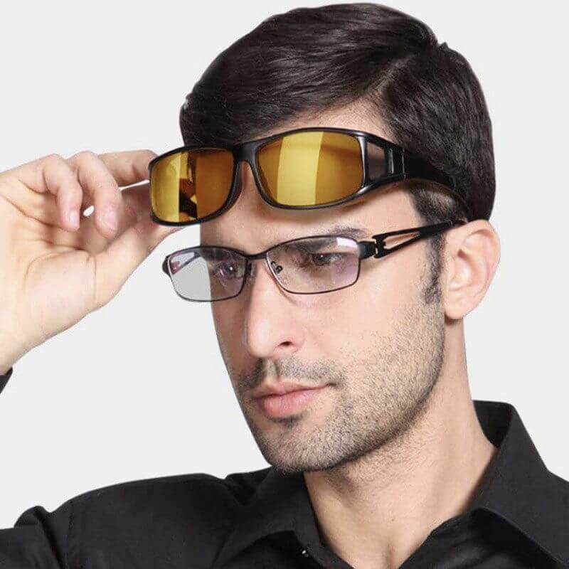 Unisex anti-glare night vision driving glasses, polarized for road safety & reduced glare in fog.